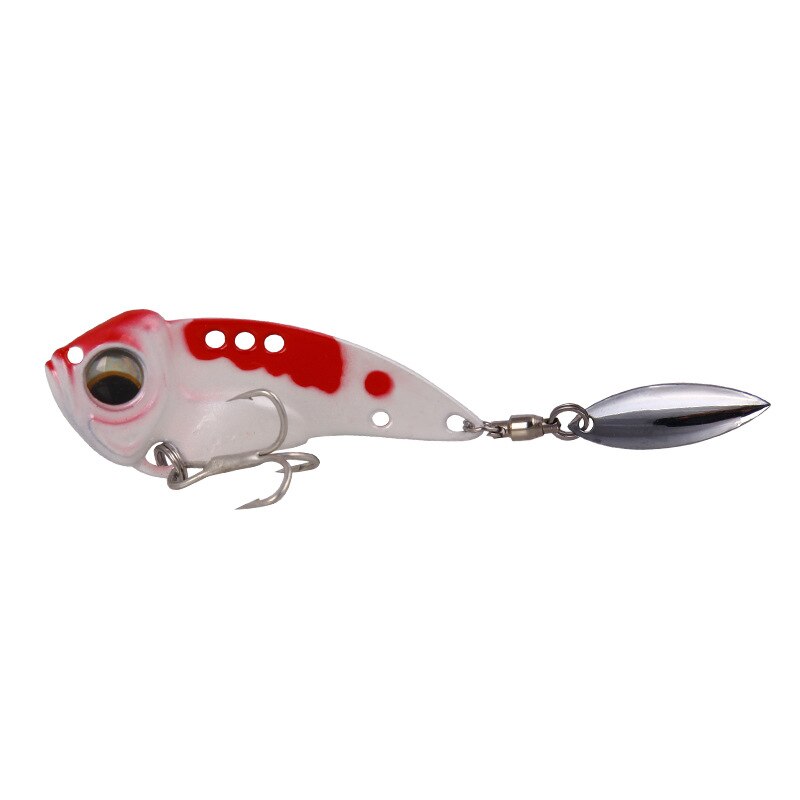 Metal Vib Blade Glow Lure 55mm 12.5g Sinking Vibration Tail Spinner Baits Vibe for Bass Pike Perch Fishing Fishing Lures: Red back