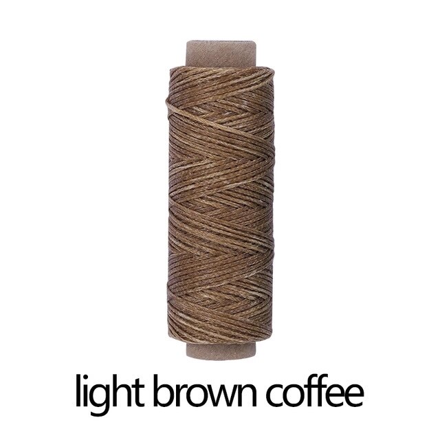 LMDZ Multi Color Wax Thread Fiber Single Filament 50m Wax Filament 150D DIY Hand Made Polyester Leather Sewing Tool: light brown coffee