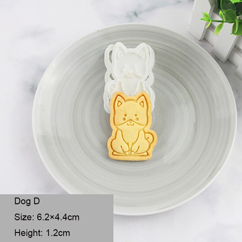 1Pc Hond Cookie Cutters Biscuit Mold Vorm 3D Cookie Plunger Cutter Cartoon Cookie Embosser Mold Fondant Icing Biscuit Snijden sterven: D