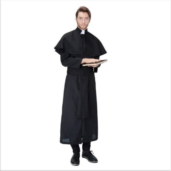 per gli adulti Pasqua Halloween costume Europeo religione Gesù Cristo Uomo Sacerdote padre monaco Cosplay di Carnevale Del Partito Del Vestito Operato