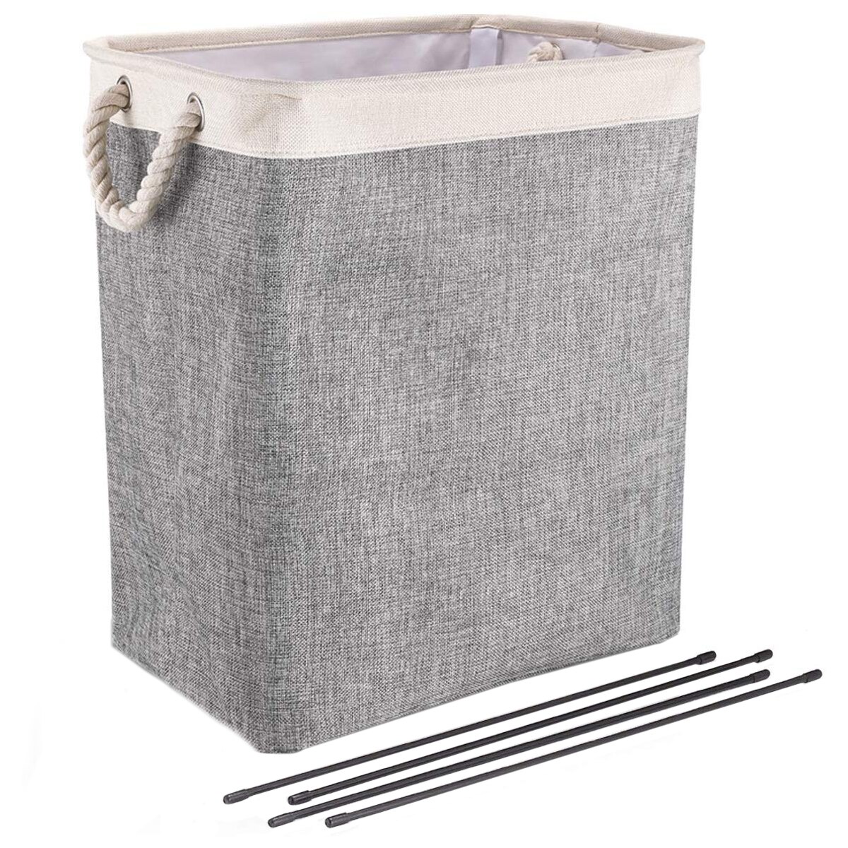 Home Cloth Basket Laundry Basket with Handles Foldable Clothes Basket Laundry Hampers Storage Bin with Detachable Brackets