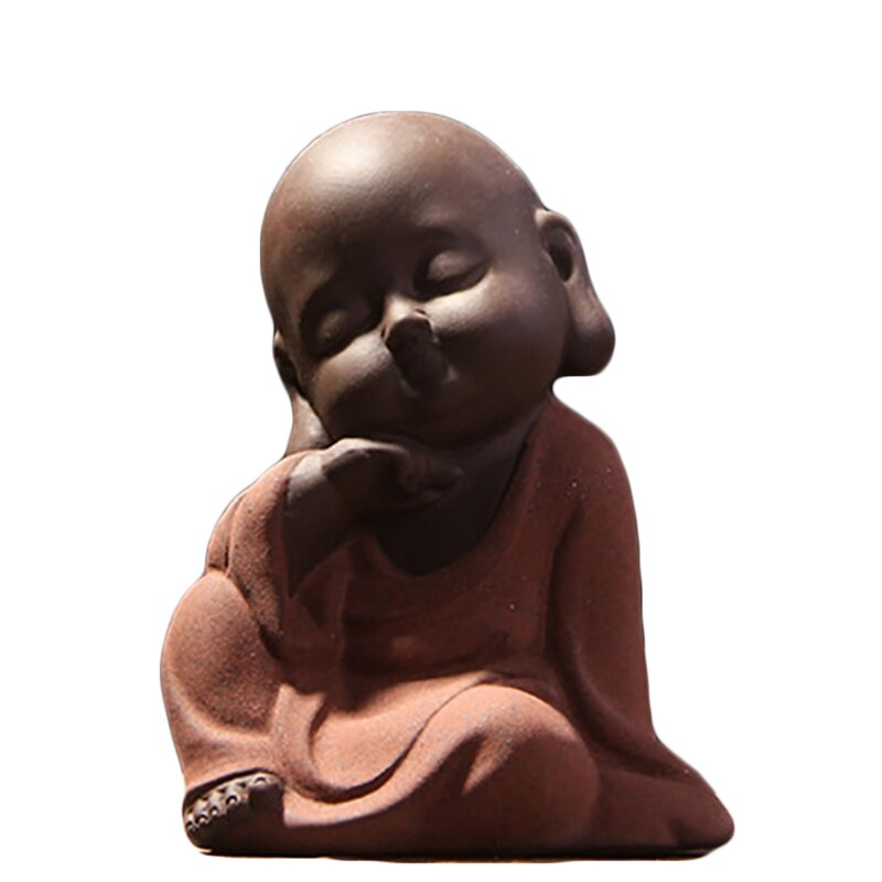 Chinese Kung Fu Tea Set Yixing Tea Pet Desktop Decoration Lovely Buddha Little Monk Sand Tea Pet Purple Tea Accessory S