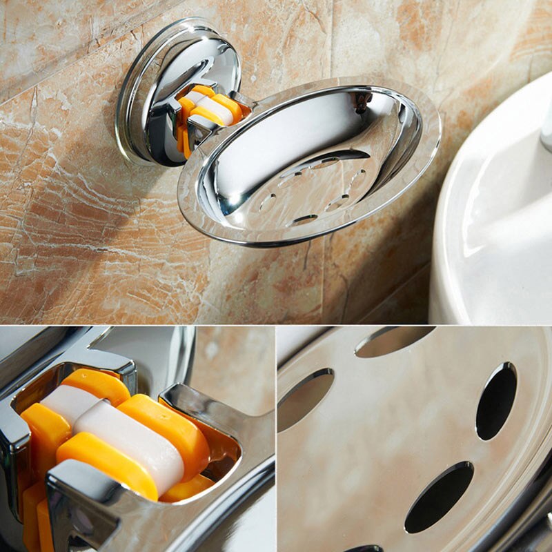 Soap Holder Suction Cup ABS Soaps Dish Basket for Bathroom Shower Kitchen SUB