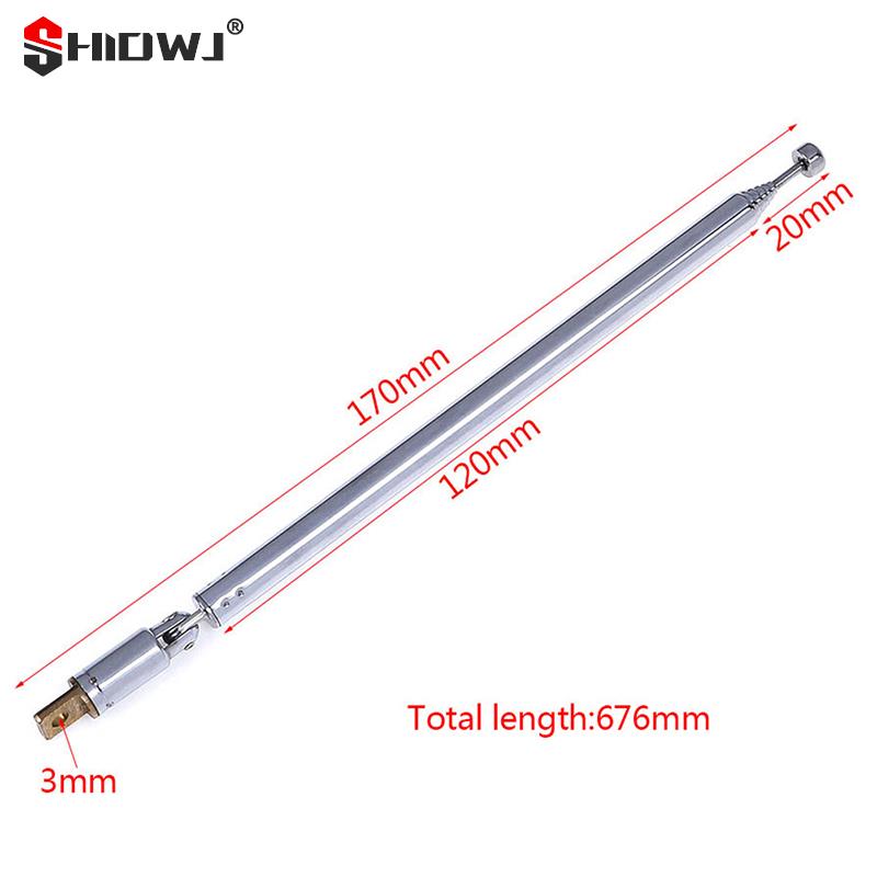 1Pc 4/5/7 Abschnitte Teleskop Antenne Antenne Universal Antenne für AM FM Radio TV silber Erweitert gesamtlänge 765MM/630MM/300MM