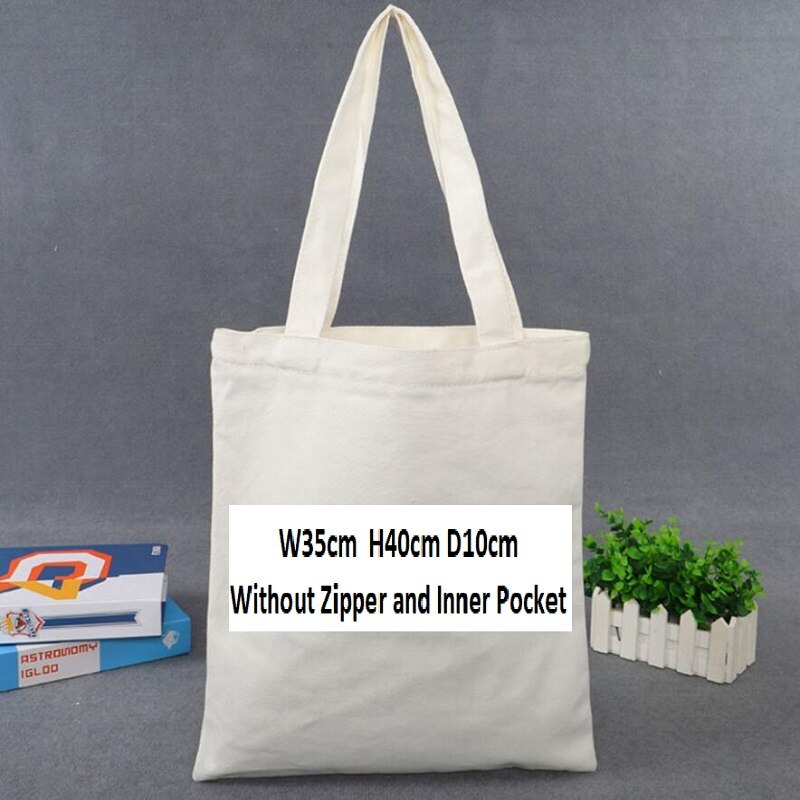 Katoenen tassen grote opvouwbare tas unisex blanco diy originele eco opvouwbare katoenen tassen canvas tas dames handtas