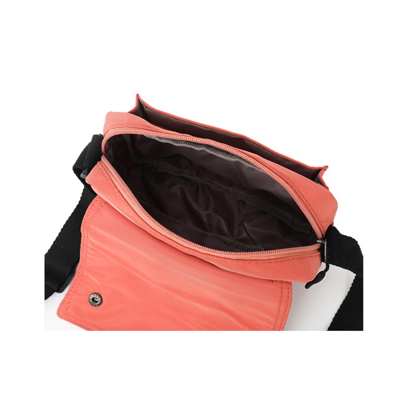 de primavera Mini bolso de hombro de Verde naranja pequeño bolso cuadrado de las señoras Oxford Cloth Flip Over Bag
