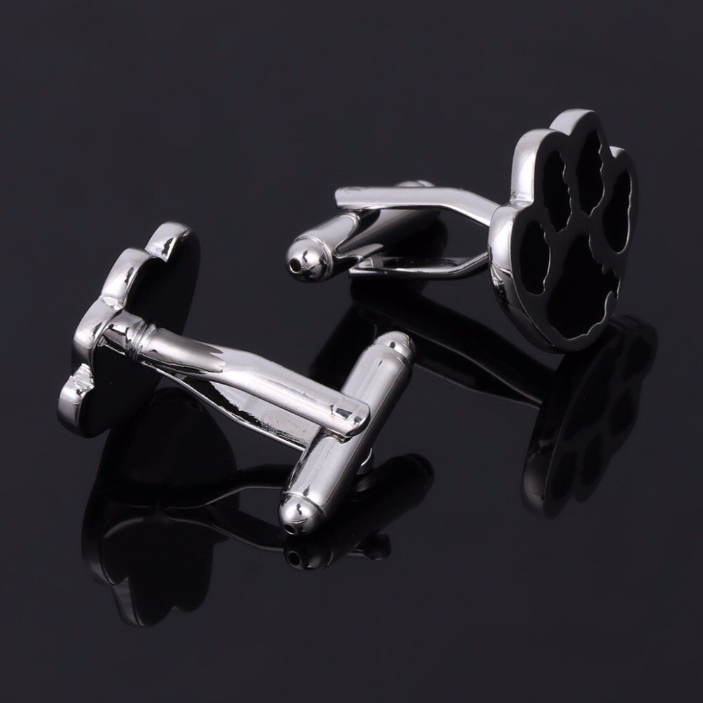 ¡Novedad! 1 par de gemelos JAVRICK con de huella de perro para hombre, de joyería, gemelos para boda, , negocios