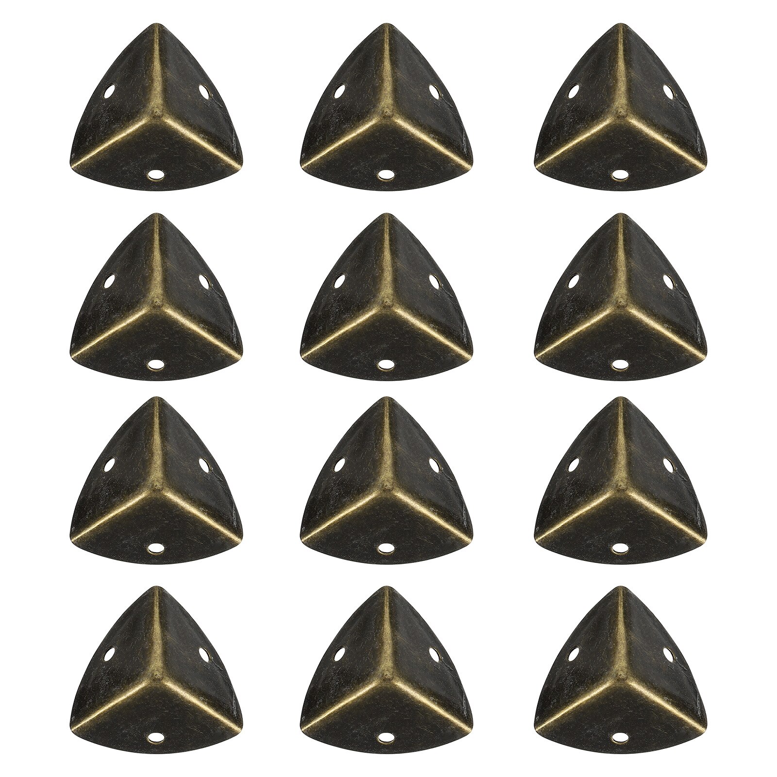 12pcs Wooden Box Triangle Corner Protector Metal Case Edge Guards Safety Cover Edge Corner Guard Edge Safety Bumpers Wrap Corner