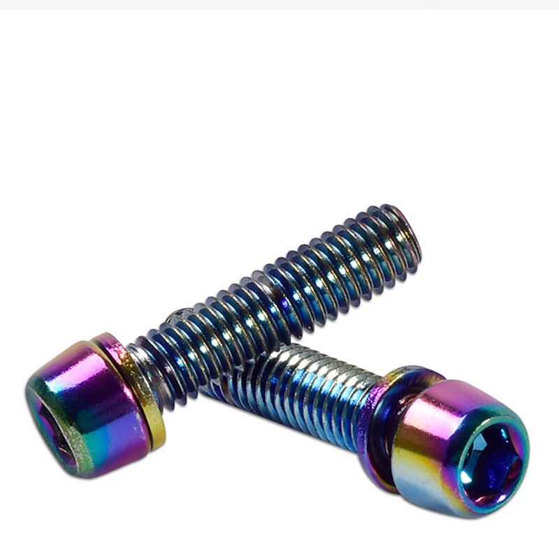 Tornillos de colores bañados en titanio M5 * 17mm para manillar de bicicleta de carretera,