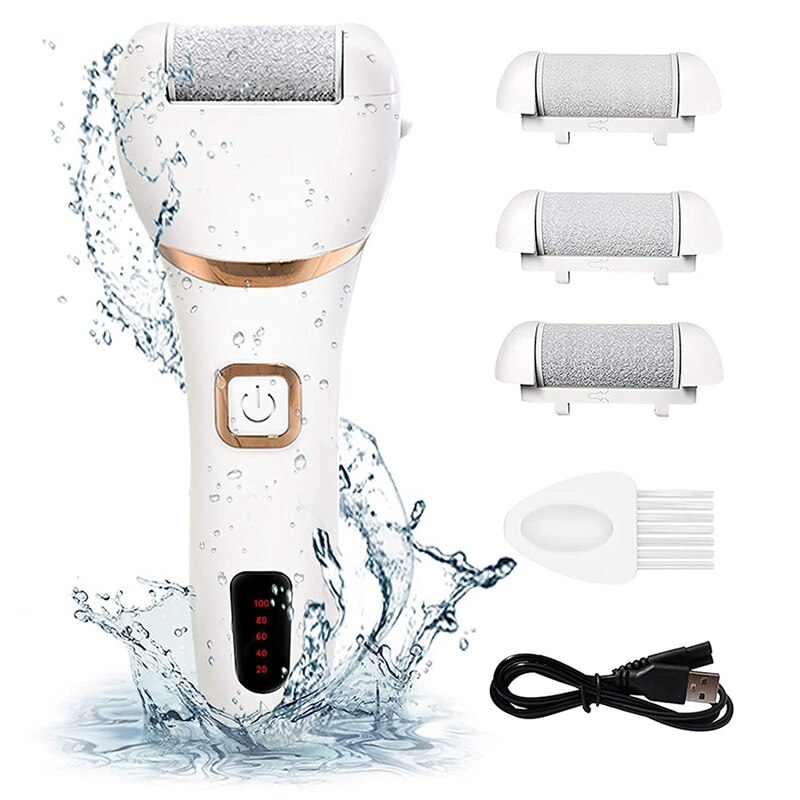 Removedor de callos eléctrico, Lima de pedicura electrónica recargable para pies, raspa de pie con impermeable IPX7