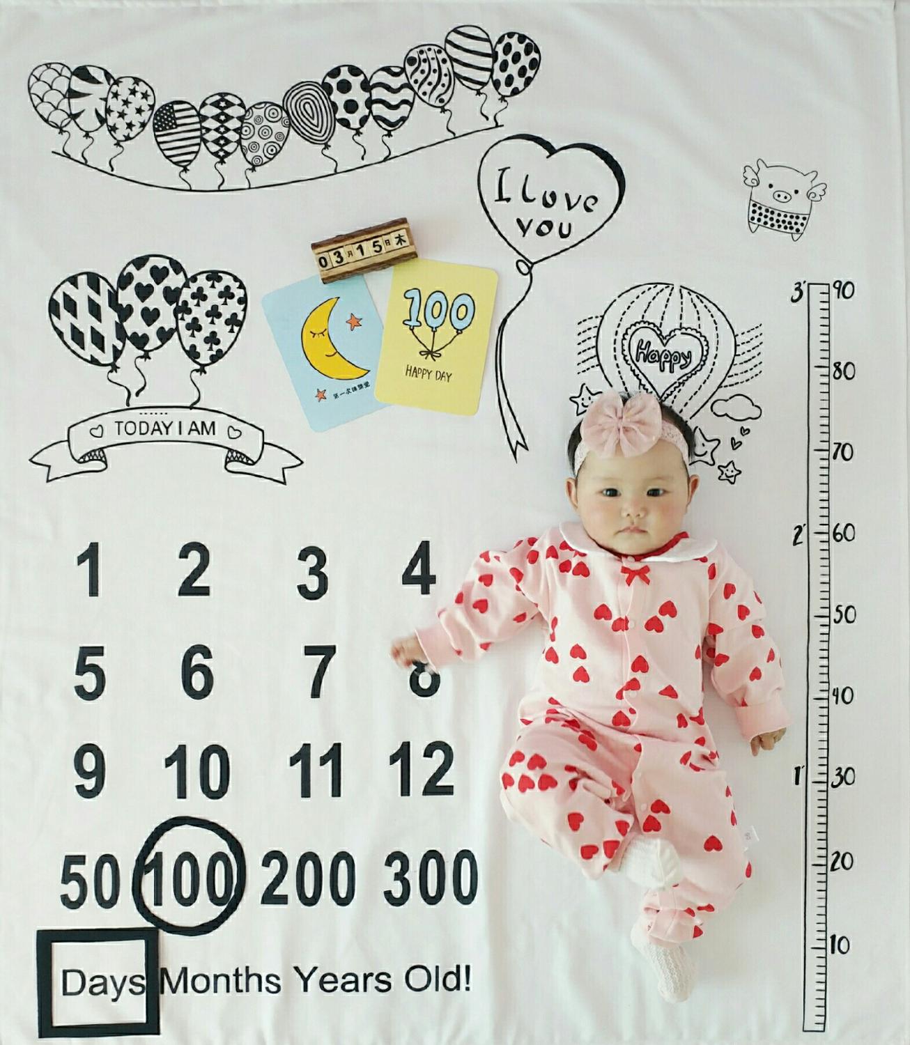 Ins baby milstolpe filt ballong foto fotografi rekvisita bakgrund tyg tillväxt månatlig fira matta pojke flicka tillbehör