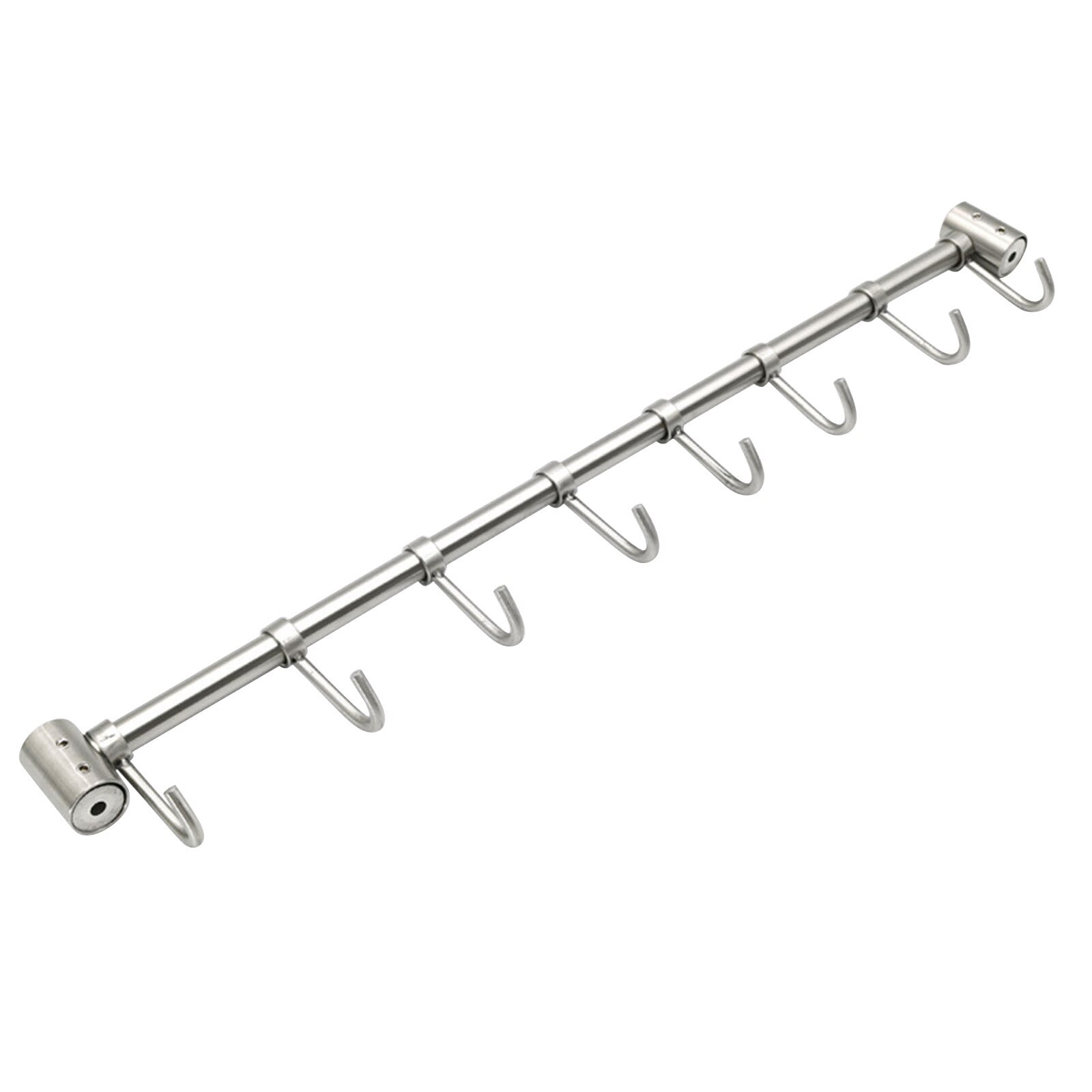 40# Stainless Steel Kitchen Utensil Rack With 7 Hook Furniture Bathroom Wall Rail Hanger Hooks for Kitchen Tools Pot Towel