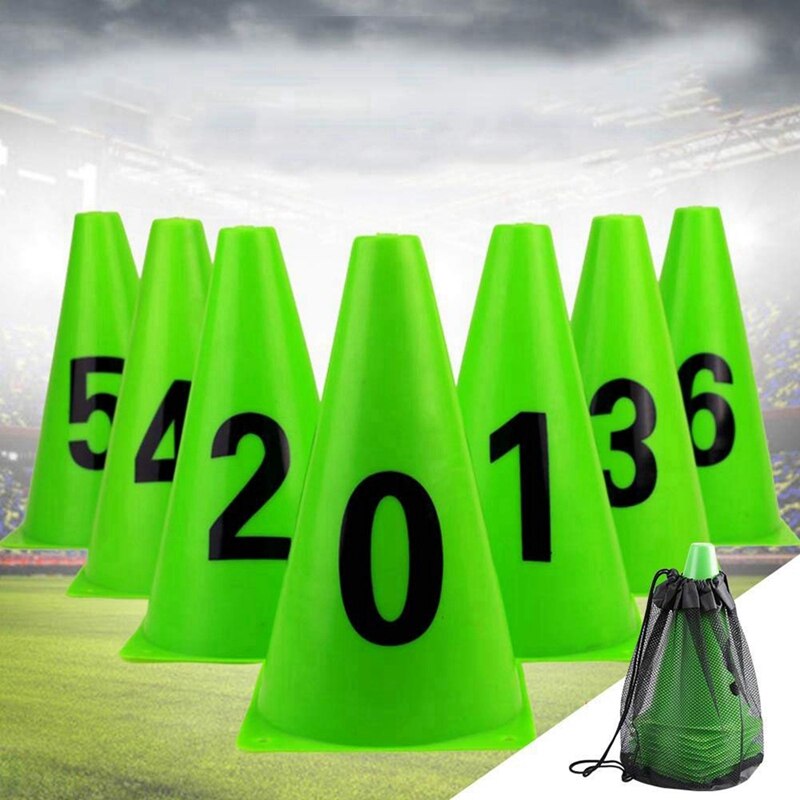 Soccer Training Cone 10 Pcs 23cm Soccer Training Marker Football Sign Bucket Road Cone Obstacles Roadblocks Soccer Sport