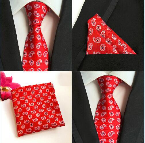 Herenset van s 100%  zijden stropdassen (zakdoeken) effen stippen bloemen stippen bruiloft feest pochet stropdas zakdoek: Eerste 22a