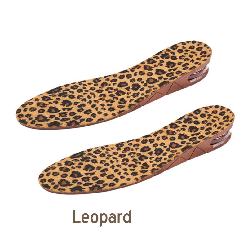 Ushine 3cm indersål forhøjende pude hæver justerbar hæl sko højere indersål kvinde fodlapper: Leopard