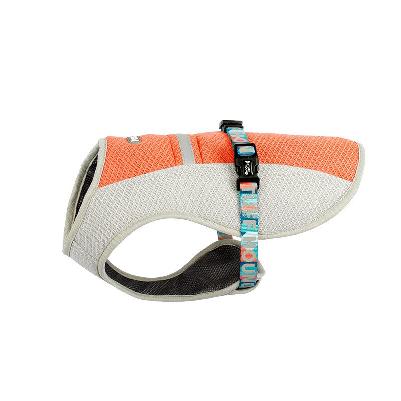 Hund kylväst jacka sommar andas mesh kylsele hundar justerbar reflekterande värmeslag kläder kappa husdjur kläder: Orange / L