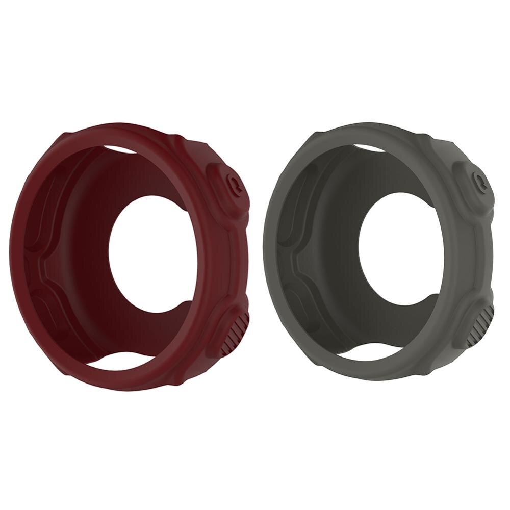 Para Garmin Forerunner 235 funda protectora de reloj para garmin forerunner 735xt funda de pantalla de reloj de muñeca de silicona: Dark Red and gray