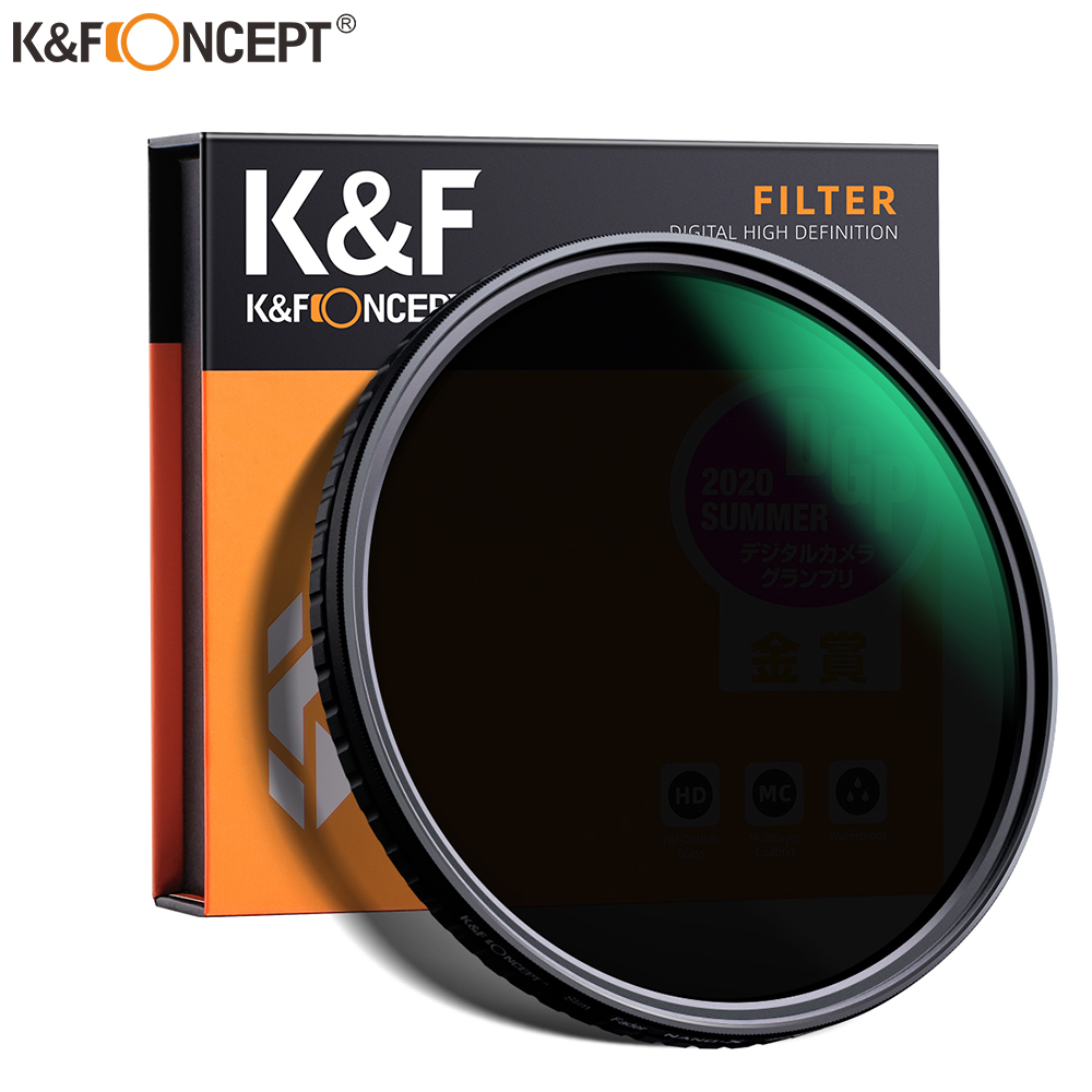 K &amp; F Concept ND8-ND128 – filtre ND Variable sans point X, filtre de densité neutre, 52mm 58mm 62mm 67mm 72mm 77mm 82mm