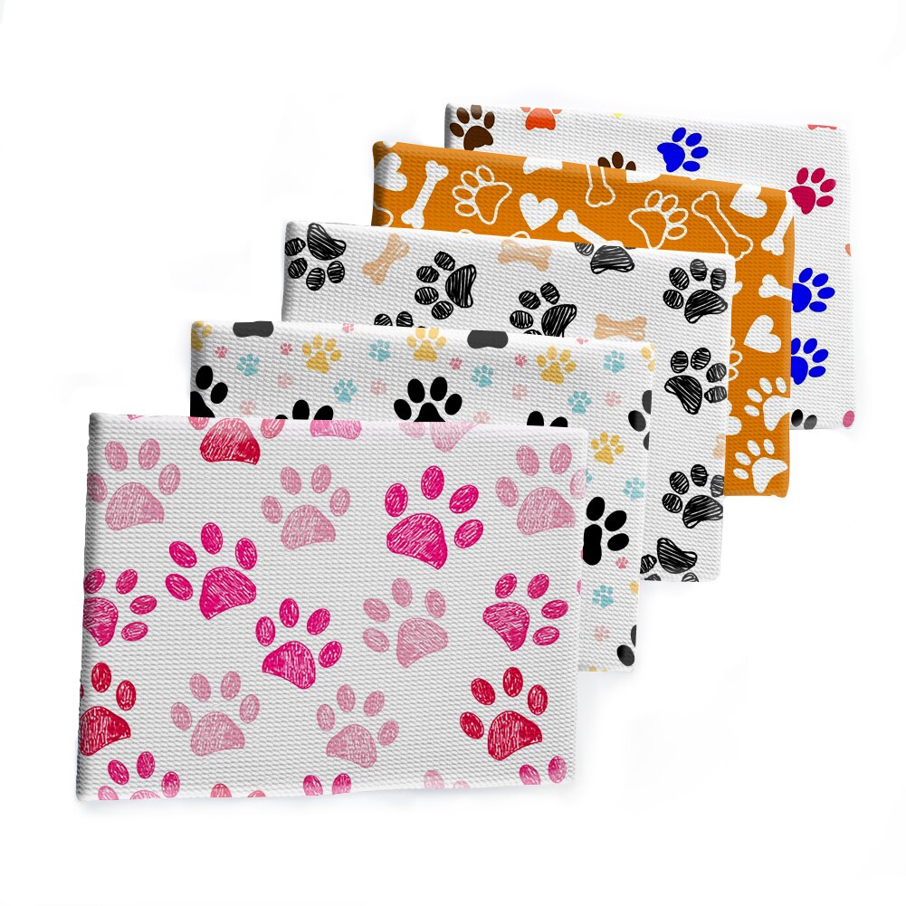 Bullet Fabric Printed Dog Paw Pattern Polyester Cotton for DIY Home Textiles Materials 50*145cm