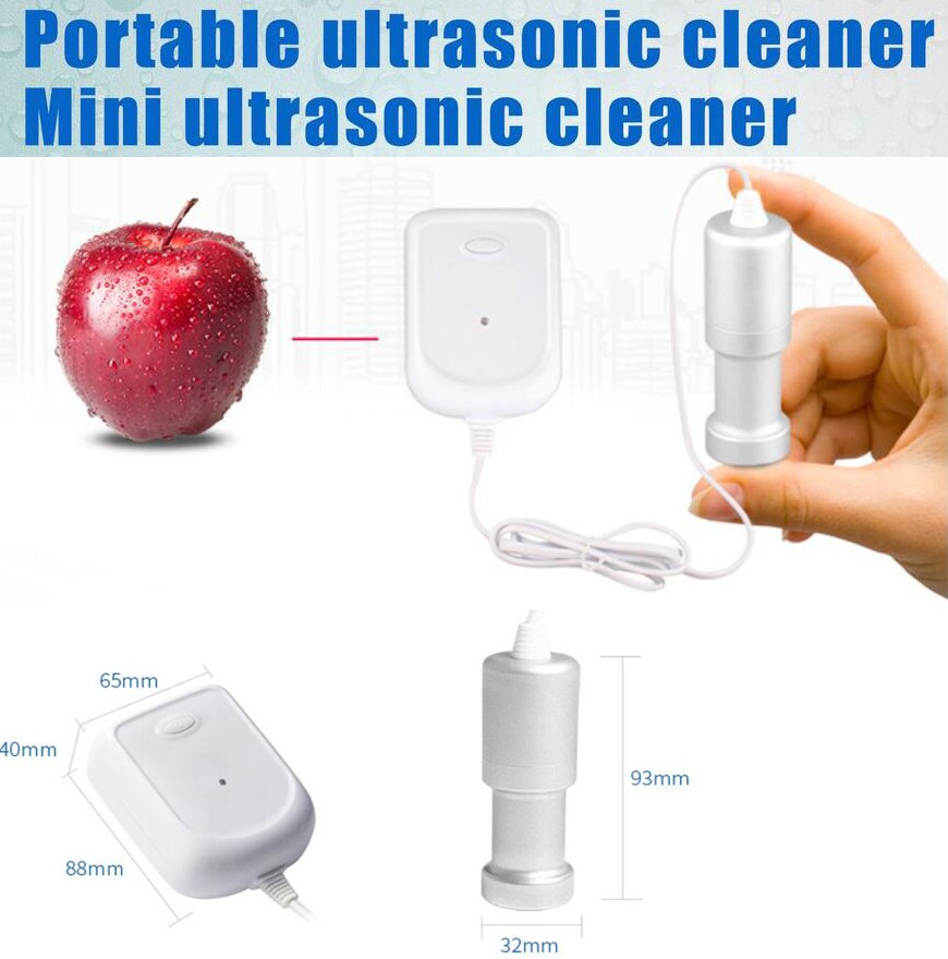 Portable Sonic Soak Ultrasonic Cleaner Mini Ultrasonic Cleaner With Transducer For Fruits Vegetables And Jewelry Watches Glasses