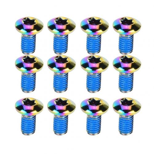 12Stck Bunte Fahrrad Bremsscheibe Schrauben T25 M5x10mm MTB Fahrrad Stahl Bremsscheibe Torx Schrauben Fahrrad Bremse Befestigung schrauben: Mehrfarbig