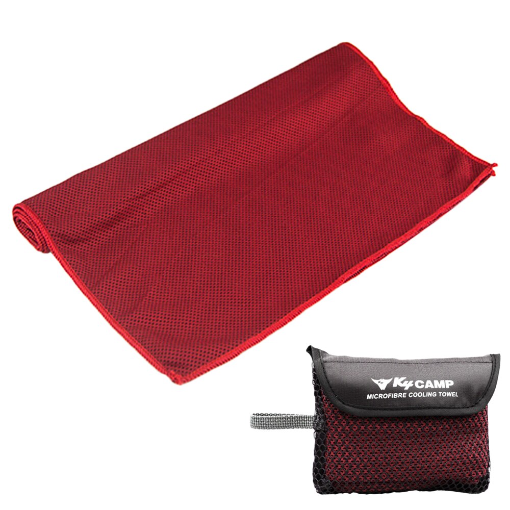 Hurtig tør kølehåndklæde udendørs sportshåndklæde til udendørs camping vandreture gym fitness træning rejse øjeblikkelig lindring: Rød