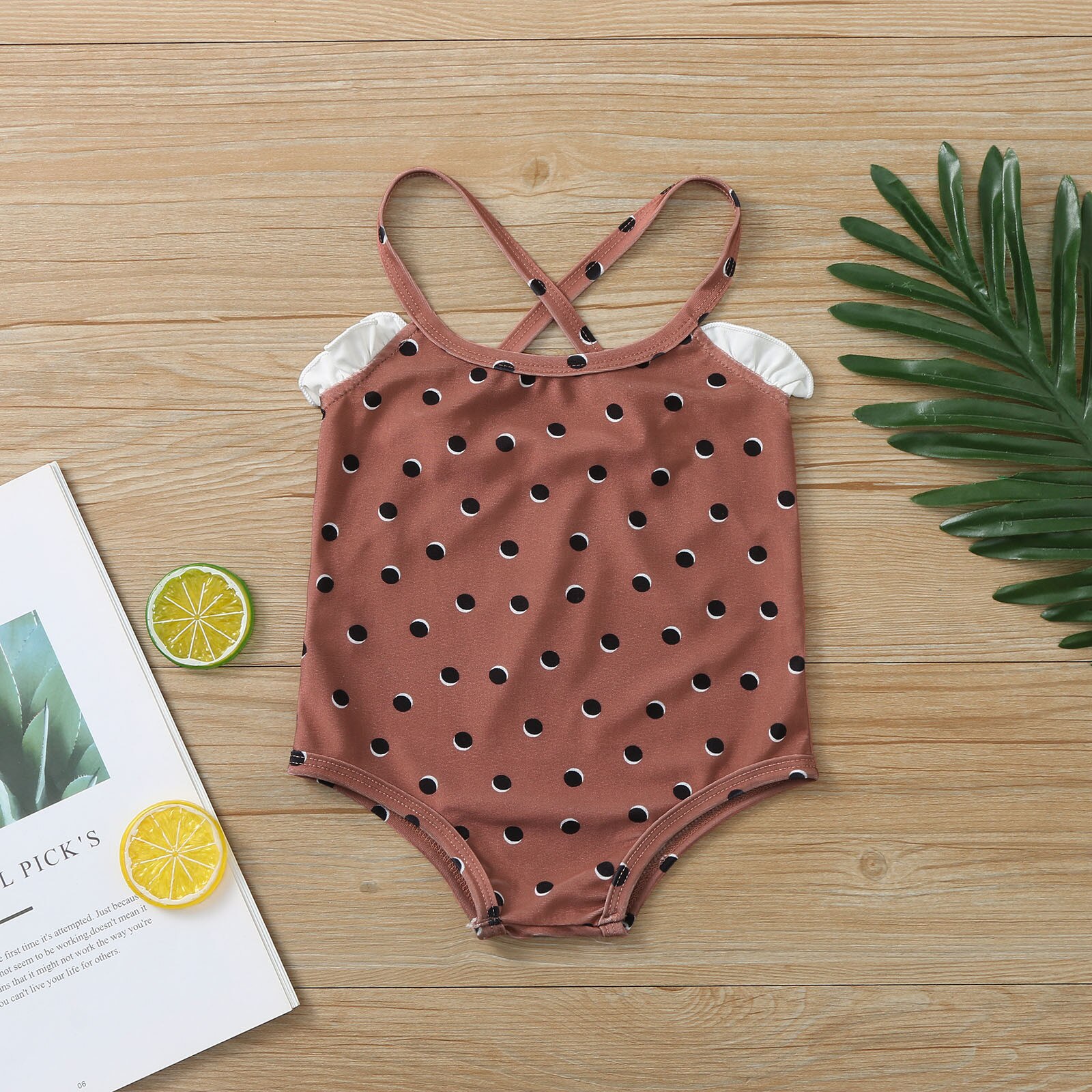 #48 Meisjes Zwemmen Dragen Leuke 1-6y Peuter Baby Jongens Meisjes Polka Dot Badmode Badpak Strand Romper Kleding Maillot De bain Fille