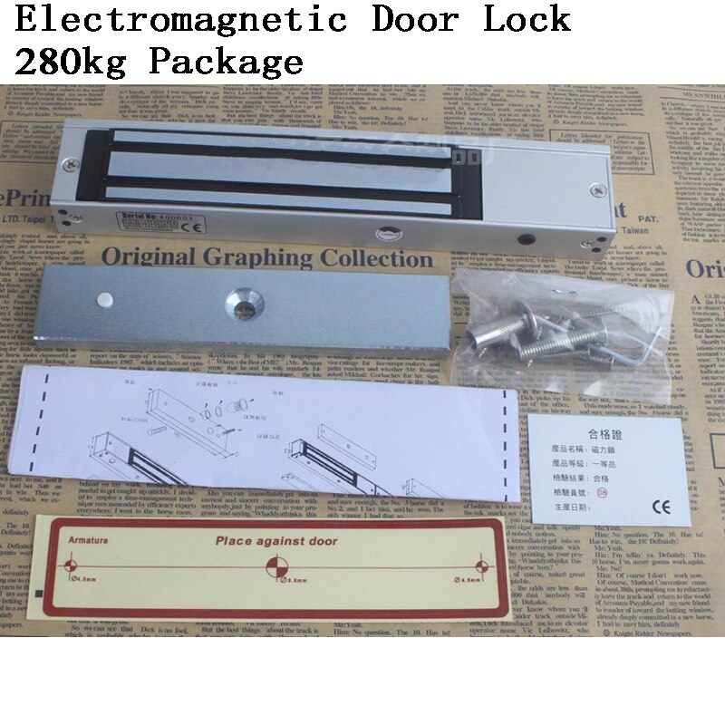 12V Electric Door lock Gate Opener Access control kit 280kg ZL Bracket Office/Factory/Garage Electromagnetic lock Invisible