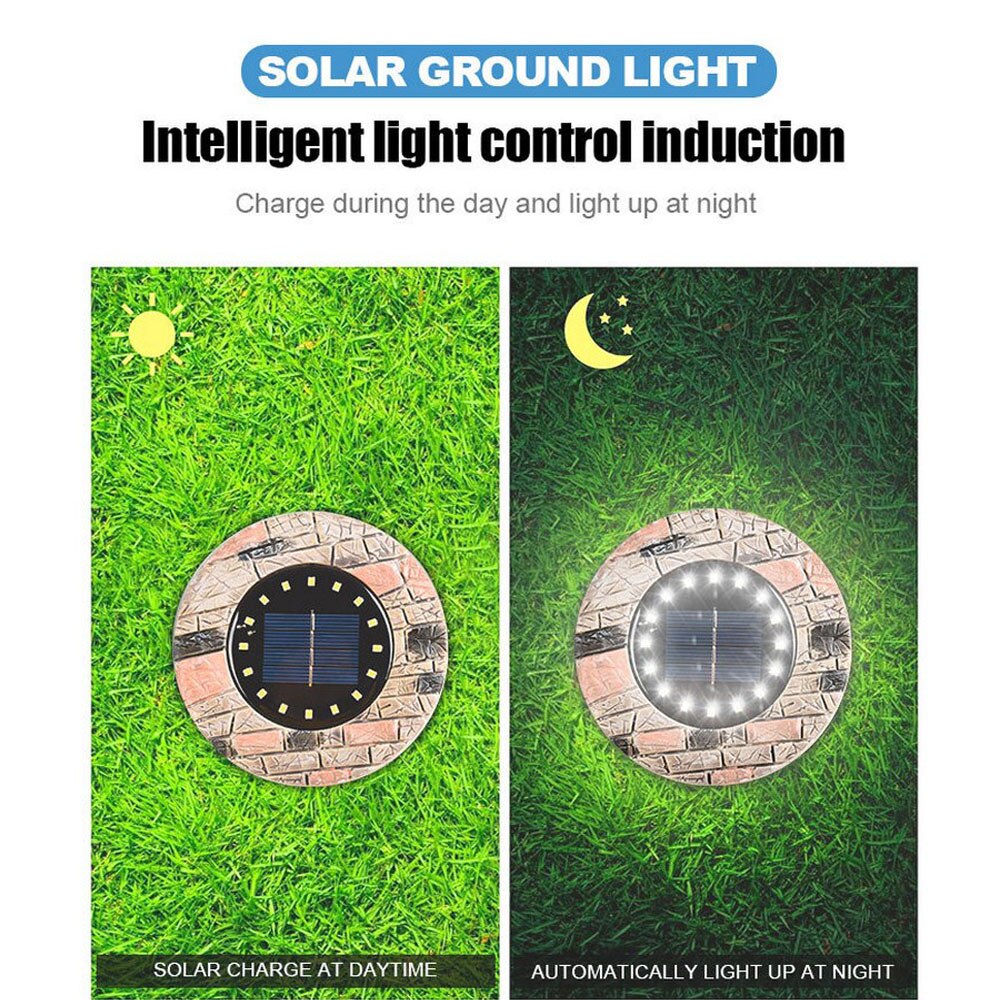 4Pcs Solar Garden Lights Outdoor Waterproof Pathway Deck LED Lights Path Floor Buried Lamp Yard Landscape Underground Lights