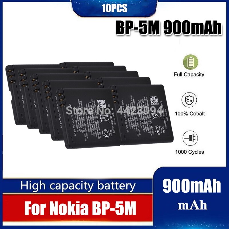 BP-5M BP 5M BP5M Batterie Für Nokia 5700 5610 5611 5710 5611XM 5700XM 5710 XM 6110 6200c 6220C 6220 6500S 7379 7390 8600: 10Stck