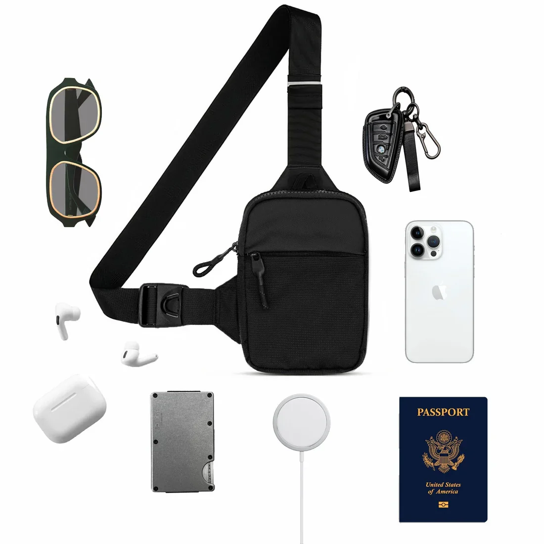 Heren Reis Sling Tas Borst Kleine Canvas Schouder Crossbody Tassen Mini Doek Taille Packs Sport Cross Telefoon Anti-Diefstal Handtas