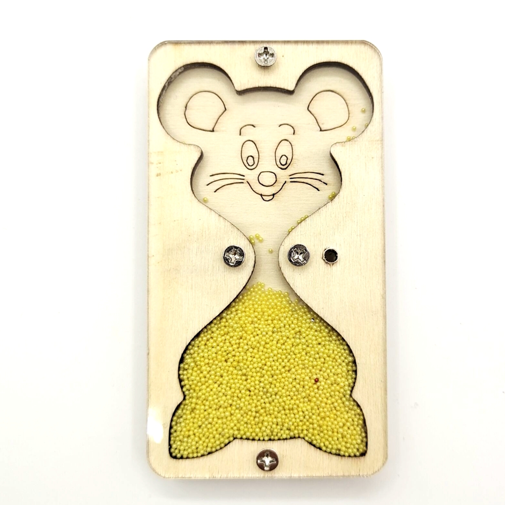 Sablier en bois pour bébé, souris et chat, accessoires Montessori, pièces d'éléments, horloge de sable pour l'éducation des enfants, bricolage, planche occupée: YELLOW