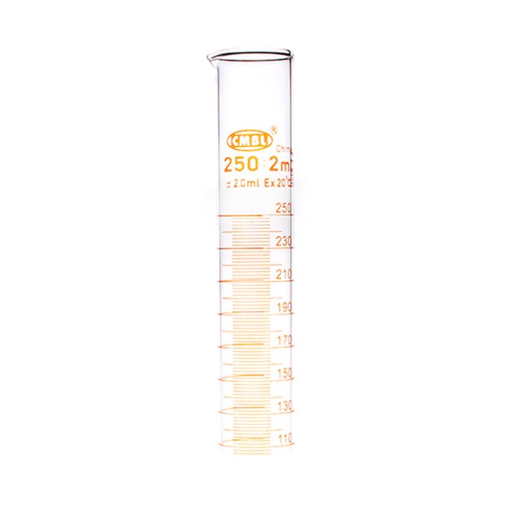250ml Glass Measuring Cylinder With Graduation & Spout Mouth Lab Chemistry Glassware