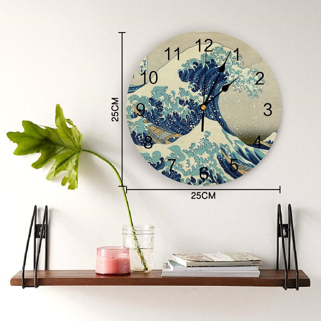 The Great Wave off Kanagawa Wall Clock Home Decor Bedroom Silent Oclock Watch Wall Digital Clock Wall Clock for Kids Rooms