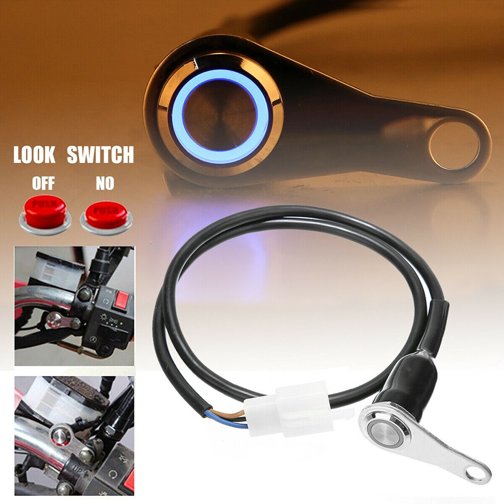 12V LED Motorcycle Light Handlebar Mount Push Button Switch ON-OFF Motorcycle Accessory CSL88