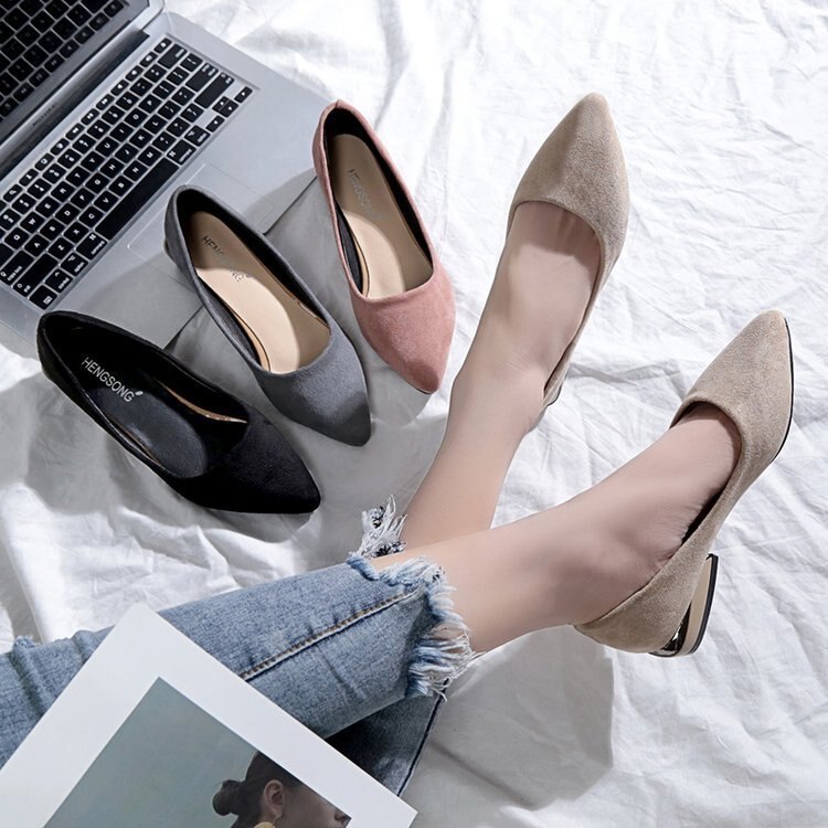 Tamaño grande individual 35-43 zapato Mujer otoño Zapatos señoras planos bajo con boca baja Zapatos De Mujer Sapato femenino