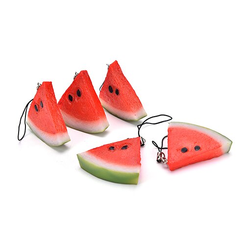 1Pc Simulatie Fruit Watermeloen Telefoon Strap Diy Kawaii Hanger Charms Sleutelhangers Sleutelhangers Squishy