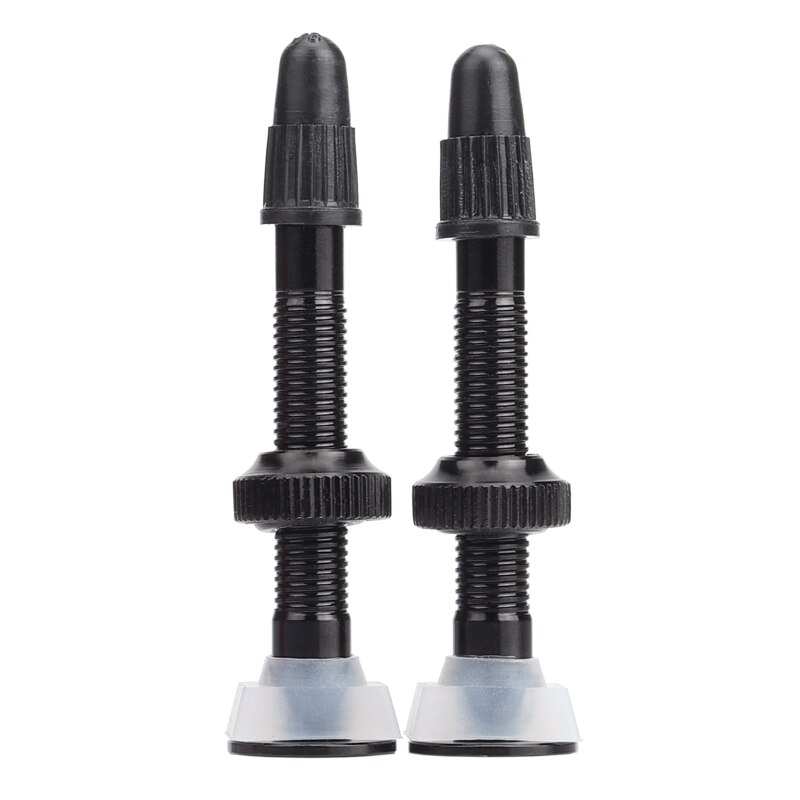 Bolany 40mm MTB Racefiets Extender Kleppen ultralichte Aluminium 1 Paar Met Tubeless Presta ventiel Voor fiets Tubeless band: Black