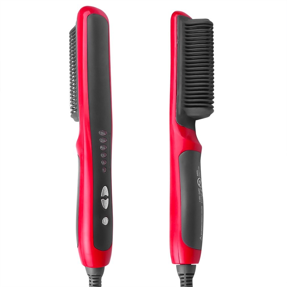 Cheveux raides électrique défriser les cheveux vapeur peigne barbe lisseur Styler brosse cheveux outils de coiffure
