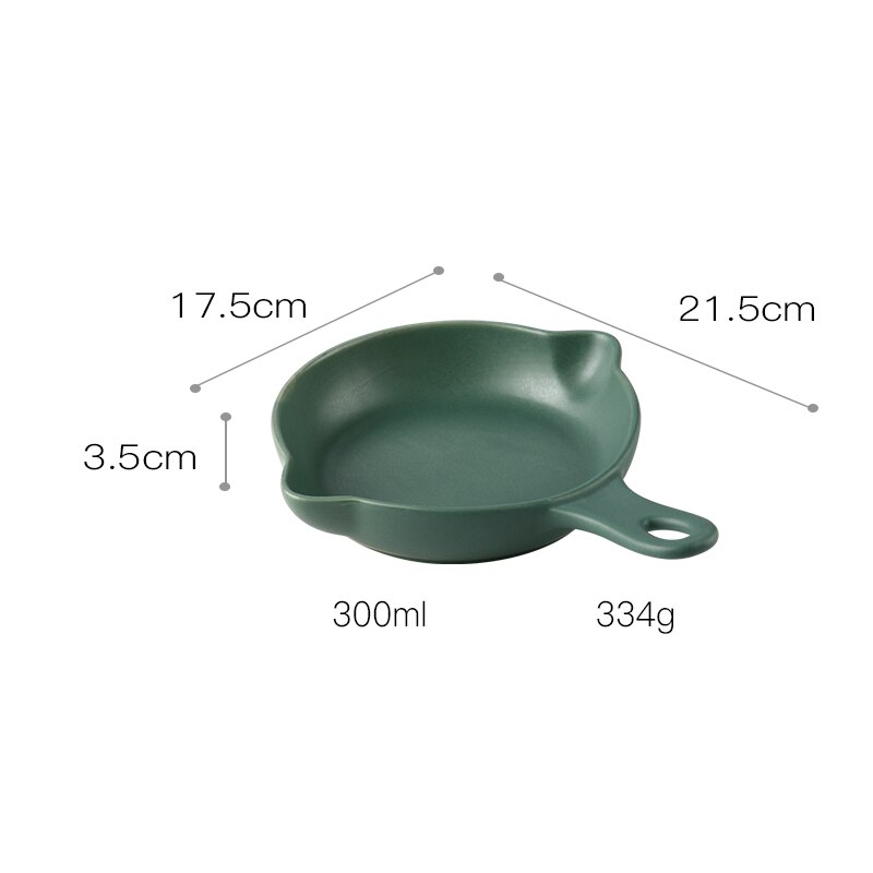 Nordisk ugnstallrik rund fyrkantig dubbelöra med handtag keramisk servis modern hem frukost salladstallrik: G