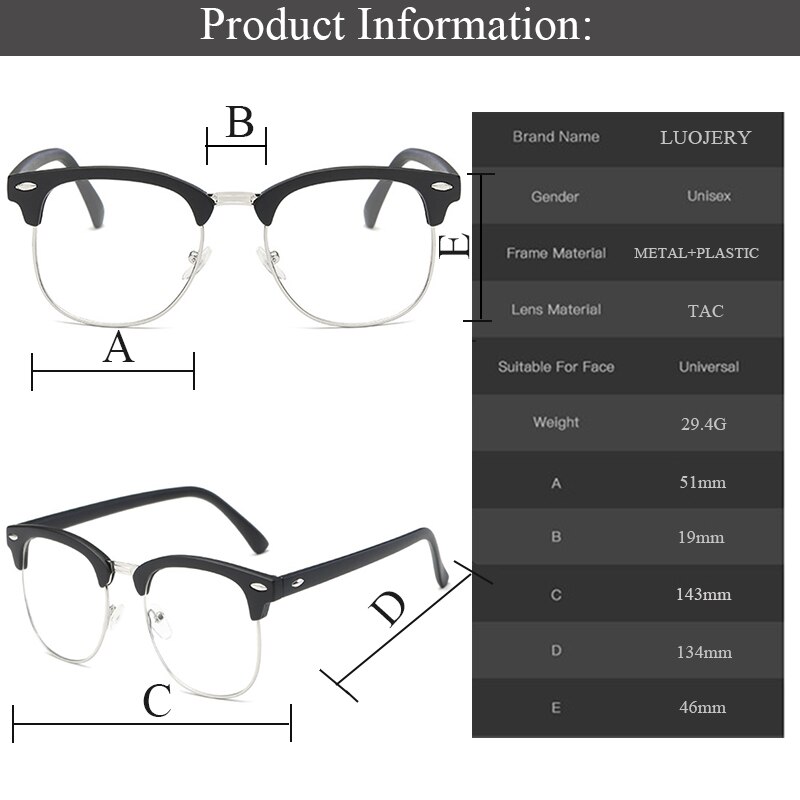 Vintage Semi-Rimless Anti Blue Rays Computer Glasses Men Blue Light Gaming Glasses Protection Clear Lens Glasses Oculos