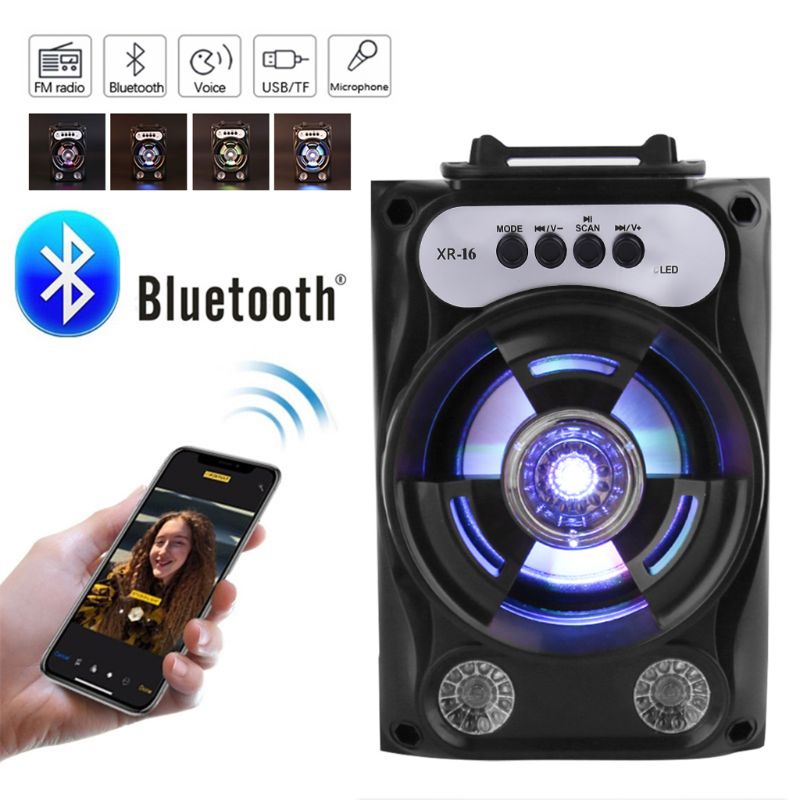 Grote Size Bluetooth Luidspreker Wireless Sound Systeem Bass Stereo Met Led Light Ondersteuning Tf Card Fm Radio Outdoor Sport Tra