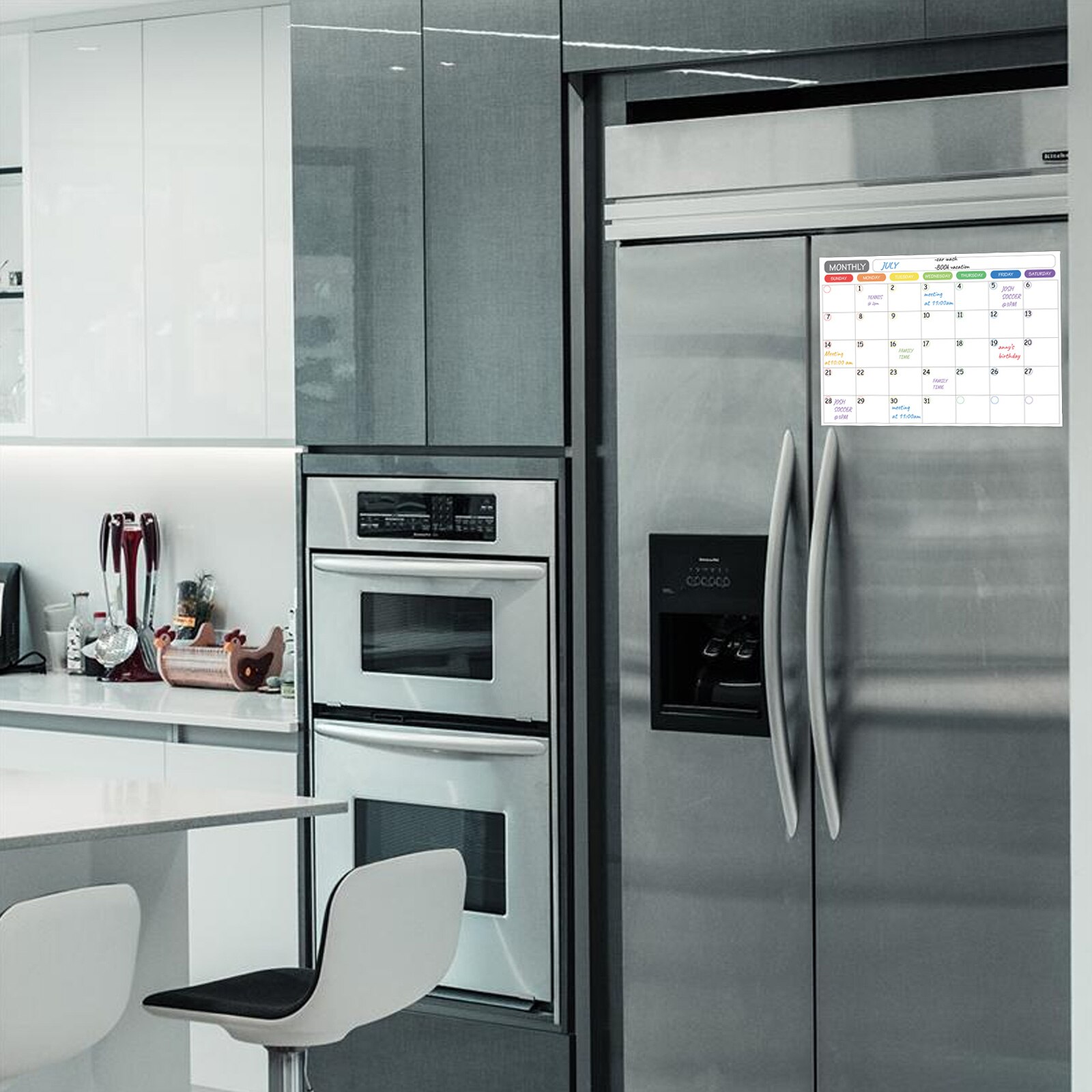 Magnetische Maandelijkse Planner Droge Wissen Kalender Boord Pad Koelkast Magneet Met 6 Markers 1 Gum Voor Home School Office 40x30cm