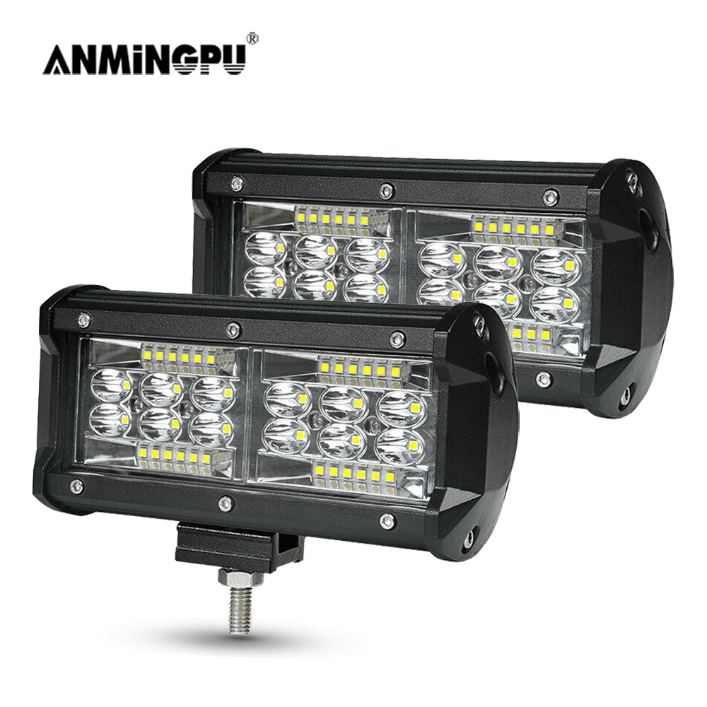 Anmingpu 4 "7" 60W 120W Led Licht Bar Voor Auto Jeep Tractor 4X4 Atv wit Spot Led Verlichting Bar Offroad Boot Koplampen 12V 24V