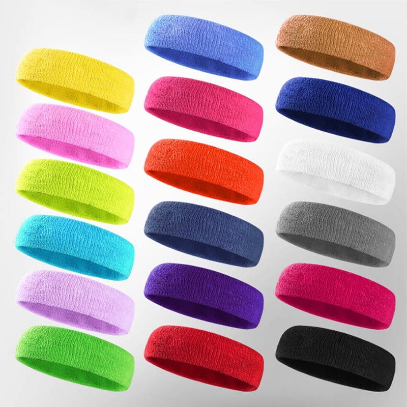 Cotton Elastic Sweatband Basketball Sports Headband Gym Fitness Sweat Hair Band Volleyball Tennis Running Sweatbands
