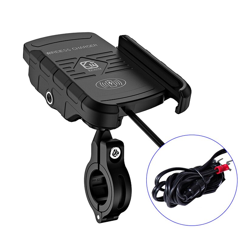 Fahrrad Telefon Halfter Drahtlose Ladegerät QC 3,0 Schnelle Ladung Fahrrad praktisch Halfter Lenker Halterung Ständer GPS Motorrad Halterung: M9-Schwarz