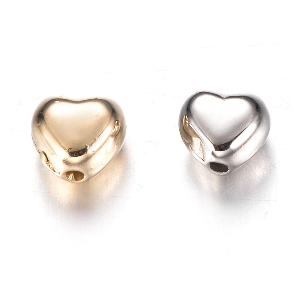 100 stücke 6mm Liebe Herz Gold Farbe Silber Farbe verlieren Abstand Halfter ccb plattiert Kunststoff Acryl Perlen Schmuck machen finden Charme Perlen