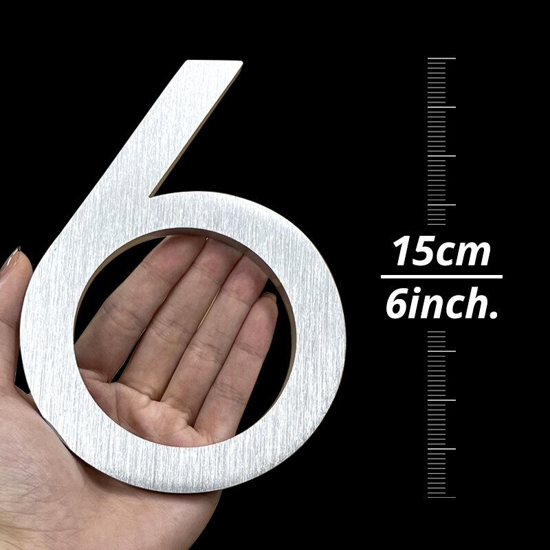 15 cm duże srebrne zewnętrzne numer domu na zewnątrz pływające nowoczesne drzwi do mieszkania numery domu na zewnątrz Huisnummer adres znak #0-9