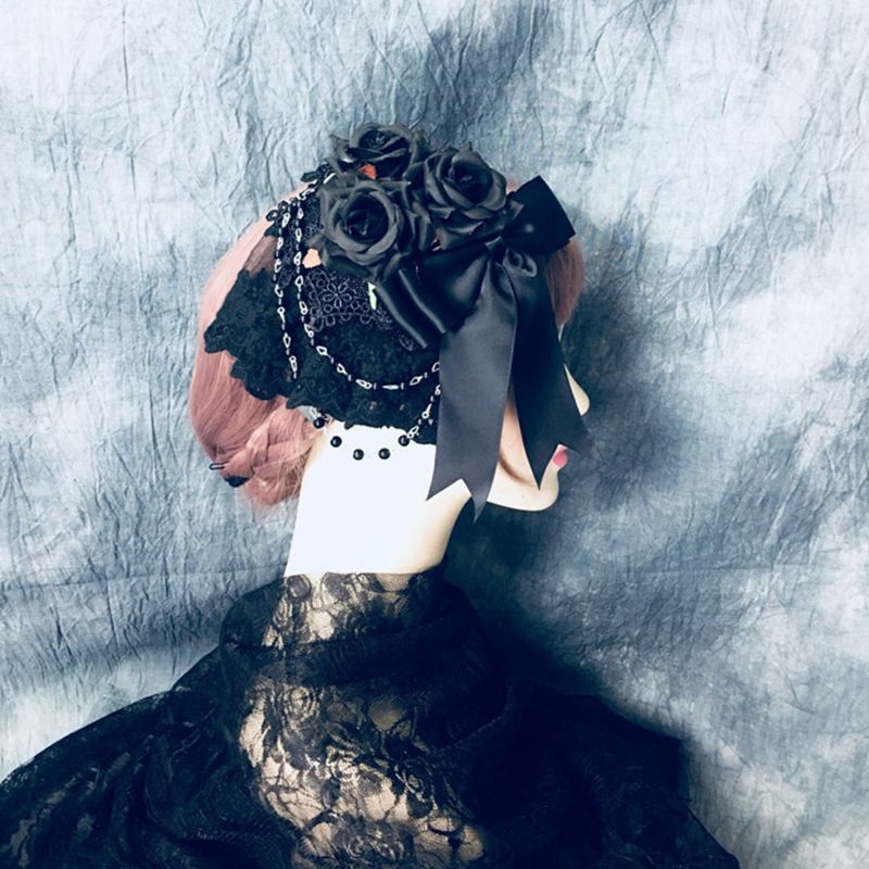 Dames bloemenkant fascinator kunstmatige roos strik haarspeld nep kralen ketting hoed bloemenkant fascinator