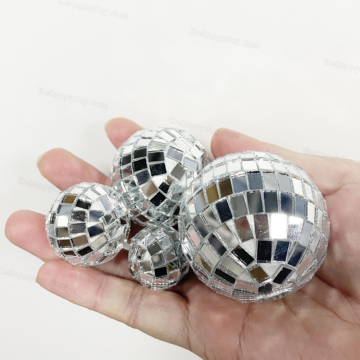 Mirror Ball Cake Decoration Silver Disco Balls Cake Topper Disco 80s Party Cupcake Toppers Wedding Birthday Christmas Supplies